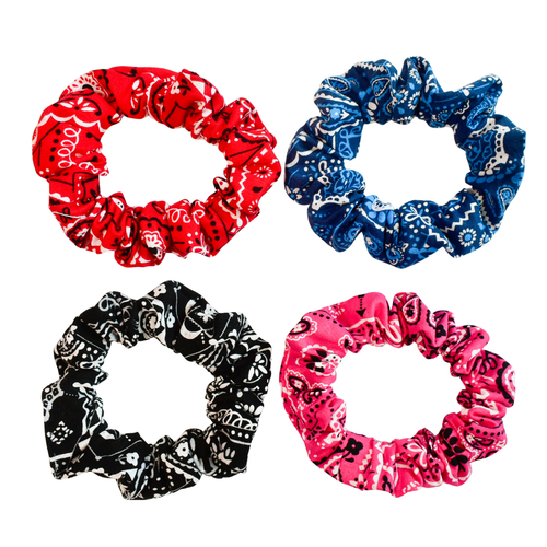 Bandana Scrunchies, paisley scrunchies