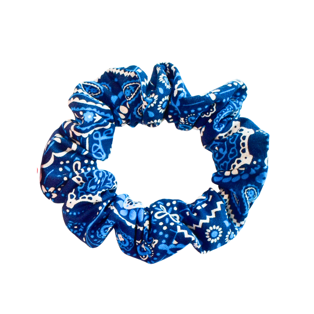 Blue Bandana Scrunchie