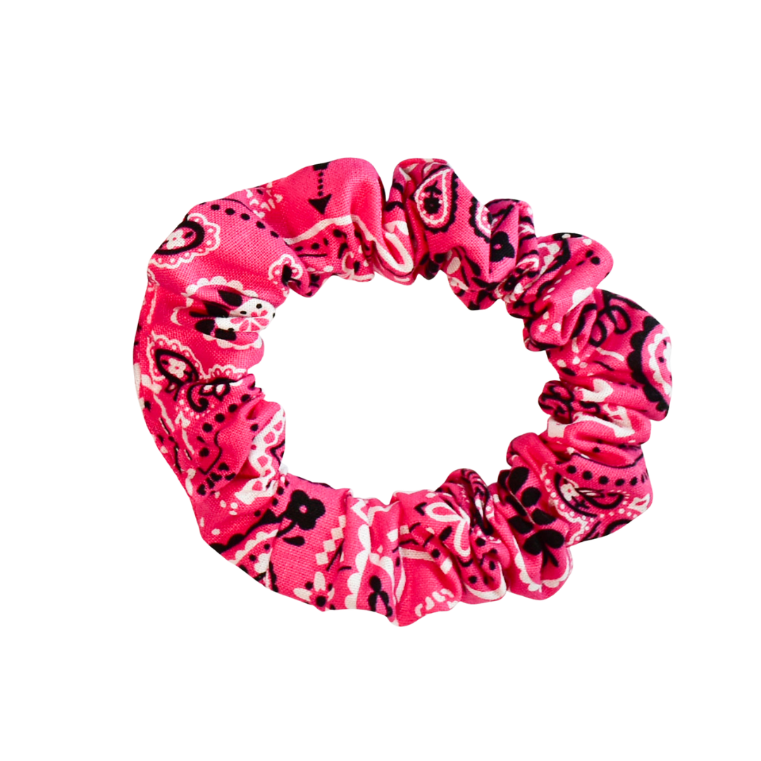 Pink Bandana Scrunchie
