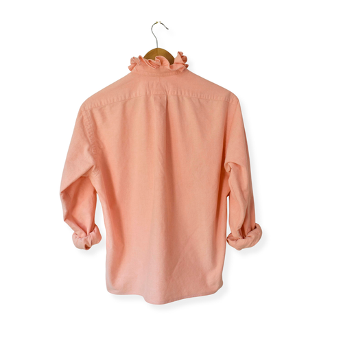 Peach Ralph Lauren Polo Ruffle Heirloom Shirt size M / L